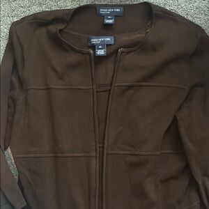 Jones New York Women's Dark Brown Crew Neck Sweater